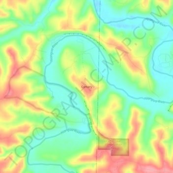 Topografische Karte Corkery, Höhe, Relief