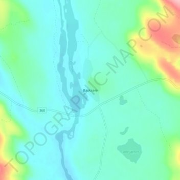 Topografische Karte Bäsksele, Höhe, Relief