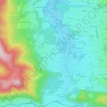 Topografische Karte Faistenau, Höhe, Relief