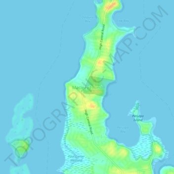 Topografische Karte Macleay Island, Höhe, Relief