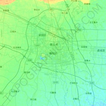 Topografische Karte 睢阳区, Höhe, Relief