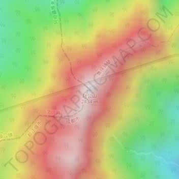 Topografische Karte 赵公山, Höhe, Relief