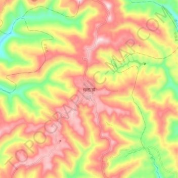 Topografische Karte 得胜镇, Höhe, Relief