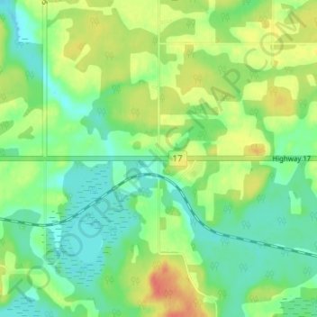 Topografische Karte Oxdrift, Höhe, Relief