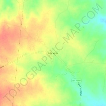 Topografische Karte Lake Victor, Höhe, Relief