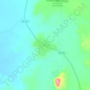 Topografische Karte Chibemba, Höhe, Relief