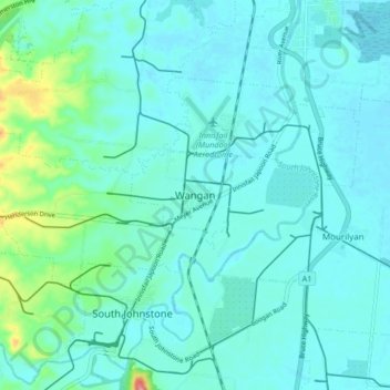 Topografische Karte Wangan, Höhe, Relief