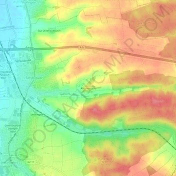 Topografische Karte Allerheiligen, Höhe, Relief