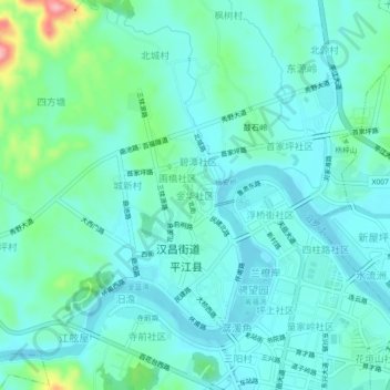 Topografische Karte 金华社区, Höhe, Relief