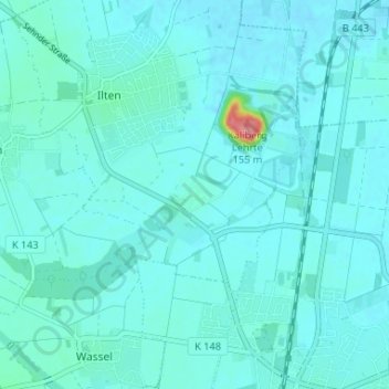 Topografische Karte Köthenwald, Höhe, Relief