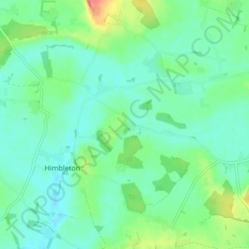 Topografische Karte Earls Common, Höhe, Relief