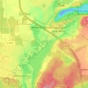 Topografische Karte Stolp, Höhe, Relief