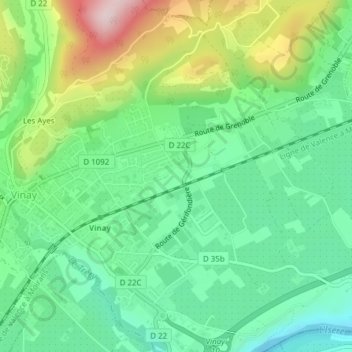 Topografische Karte Les Levées, Höhe, Relief