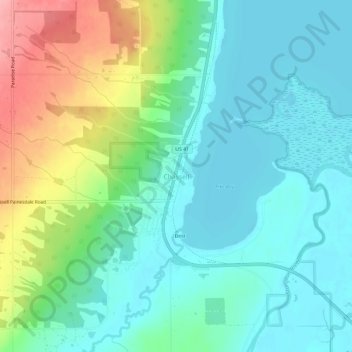 Topografische Karte Chassell, Höhe, Relief