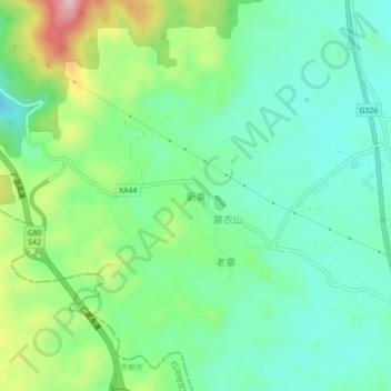 Topografische Karte 新寨, Höhe, Relief