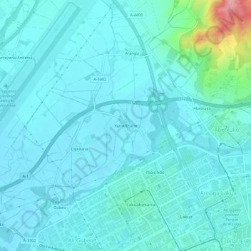 Topografische Karte Yurre, Höhe, Relief