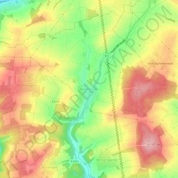 Topografische Karte Welmlingen, Höhe, Relief