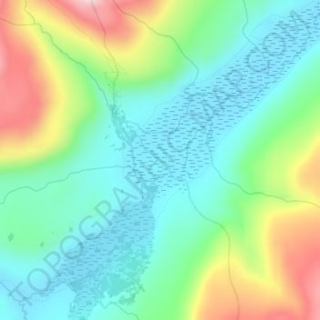 Topografische Karte Two Ocean Pass, Höhe, Relief