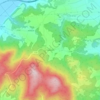 Topografische Karte Rosenfeld, Höhe, Relief