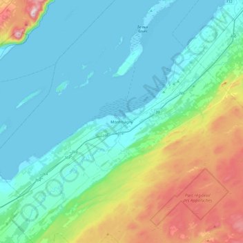 Topografische Karte Montmagny, Höhe, Relief