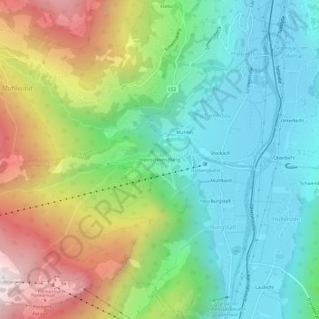 Topografische Karte Kleinschwendberg, Höhe, Relief