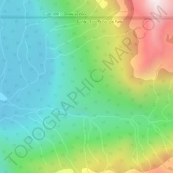 Topografische Karte Golden Ears Park, Höhe, Relief
