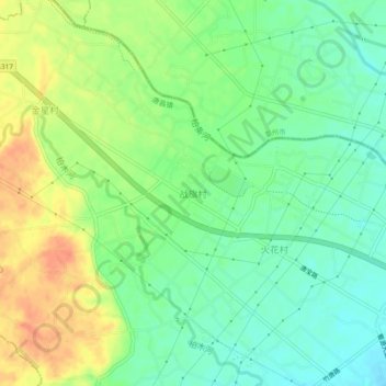 Topografische Karte 战旗村, Höhe, Relief