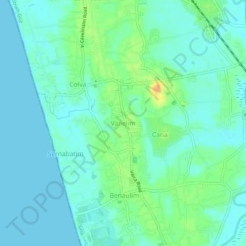 Topografische Karte Vanelim, Höhe, Relief