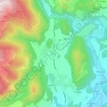 Topografische Karte Kraig, Höhe, Relief