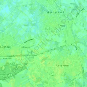 Topografische Karte Het Laar, Höhe, Relief