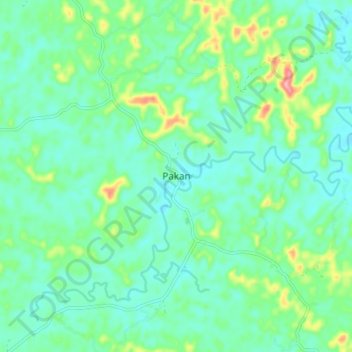 Topografische Karte Pakan, Höhe, Relief