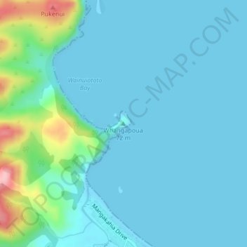 Topografische Karte Whangapoua, Höhe, Relief