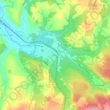 Topografische Karte Sidman, Höhe, Relief