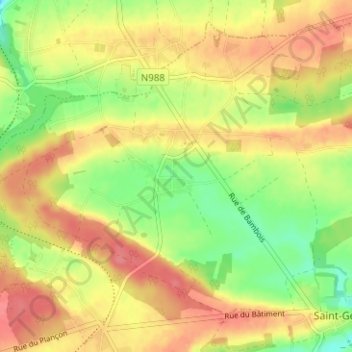Topografische Karte Maison, Höhe, Relief