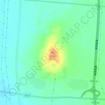 Topografische Karte 宋山, Höhe, Relief