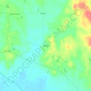 Topografische Karte Gallway, Höhe, Relief