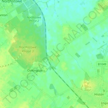 Topografische Karte Westwick, Höhe, Relief