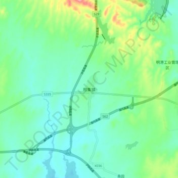 Topografische Karte 邢集镇, Höhe, Relief