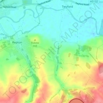 Topografische Karte Milton, Höhe, Relief
