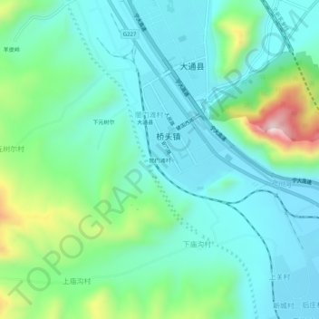 Topografische Karte 闇门滩村, Höhe, Relief