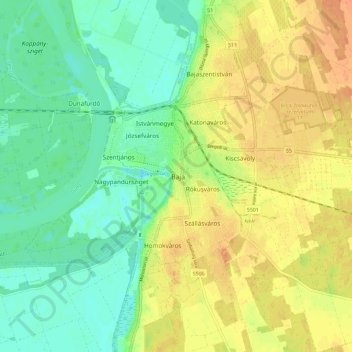 Topografische Karte Frankenstadt, Höhe, Relief