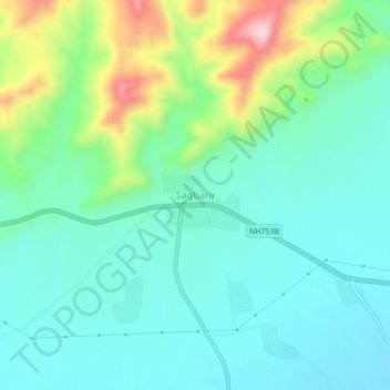 Topografische Karte Sagbara, Höhe, Relief