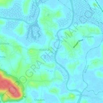 Topografische Karte Aldona, Höhe, Relief