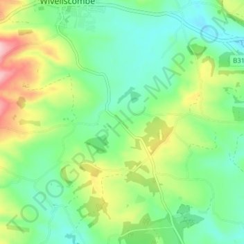Topografische Karte Screedy, Höhe, Relief