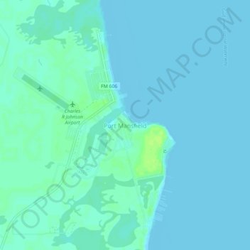 Topografische Karte Port Mansfield, Höhe, Relief