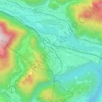 Topografische Karte Blejska Dobrava, Höhe, Relief