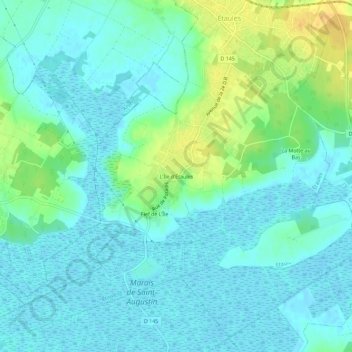 Topografische Karte L'Île d'Étaules, Höhe, Relief