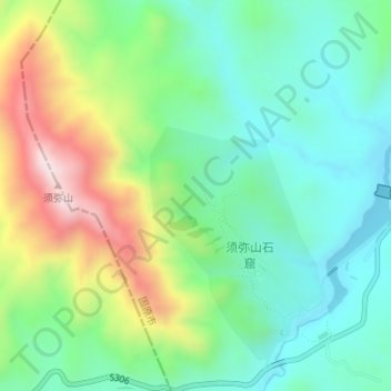 Topografische Karte 三个窑, Höhe, Relief