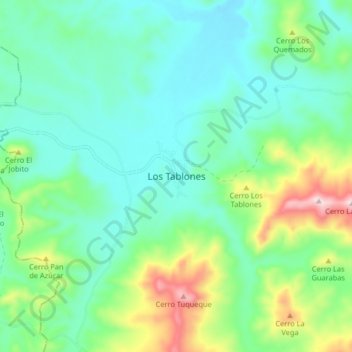 Topografische Karte Los Tablones, Höhe, Relief