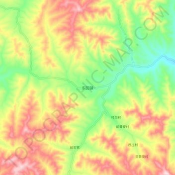 Topografische Karte 东回镇, Höhe, Relief